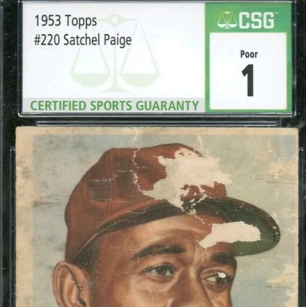 1953 Topps #220 Satchel Paige HOF Indians CSG 1 !!! Baseball card REAL REAR CARD